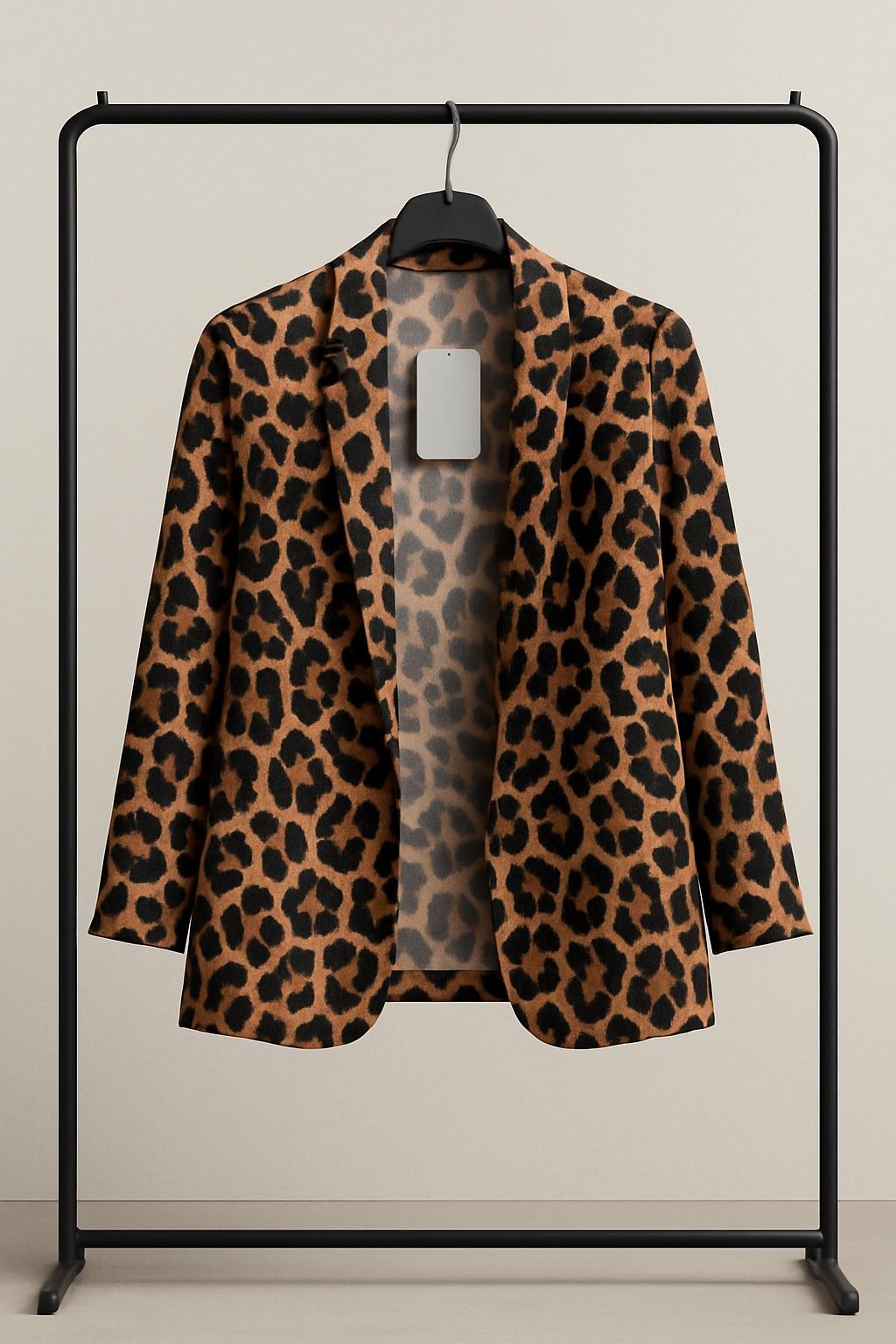 Giacca aperta leopardata